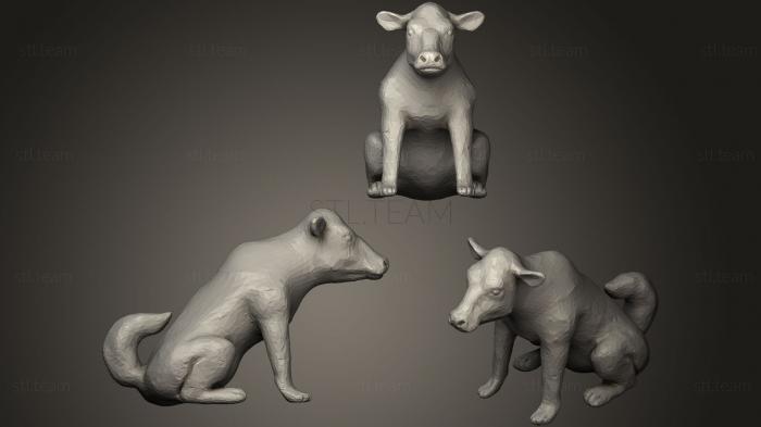Статуэтки животных Собака с коровьей мордой